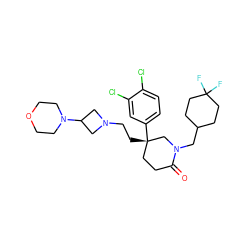 O=C1CC[C@](CCN2CC(N3CCOCC3)C2)(c2ccc(Cl)c(Cl)c2)CN1CC1CCC(F)(F)CC1 ZINC000028364846