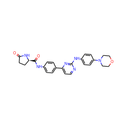 O=C1CC[C@H](C(=O)Nc2ccc(-c3ccnc(Nc4ccc(N5CCOCC5)cc4)n3)cc2)N1 ZINC000095557845