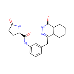 O=C1CC[C@H](C(=O)Nc2cccc(Cc3n[nH]c(=O)c4c3CCCC4)c2)N1 ZINC000167190021