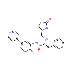 O=C1CC[C@H](CN[C@@H](Cc2ccccc2)C(=O)Nc2cc(-c3ccncc3)c[nH]c2=O)N1 ZINC000095556755