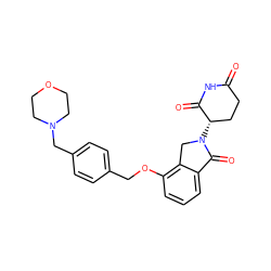 O=C1CC[C@H](N2Cc3c(OCc4ccc(CN5CCOCC5)cc4)cccc3C2=O)C(=O)N1 ZINC000118417658