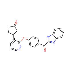 O=C1CC[C@H](c2cccnc2Oc2ccc(C(=O)c3nc4ccccc4[nH]3)cc2)C1 ZINC000139147535