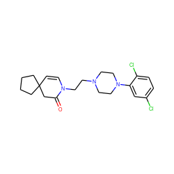 O=C1CC2(C=CN1CCN1CCN(c3cc(Cl)ccc3Cl)CC1)CCCC2 ZINC000013560184