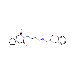 O=C1CC2(CCCC2)CC(=O)N1CCCCNC[C@@H]1COc2ccccc2C1 ZINC000026018213