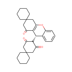 O=C1CC2(CCCCC2)CC2=C1[C@@H](C1C(=O)CC3(CCCCC3)CC1=O)c1ccccc1O2 ZINC000040401368