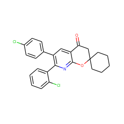 O=C1CC2(CCCCC2)Oc2nc(-c3ccccc3Cl)c(-c3ccc(Cl)cc3)cc21 ZINC000049112383