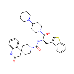 O=C1CC2(CCN(C(=O)N[C@H](Cc3csc4ccccc34)C(=O)N3CCC(N4CCCCC4)CC3)CC2)c2ccccc2N1 ZINC000084672526