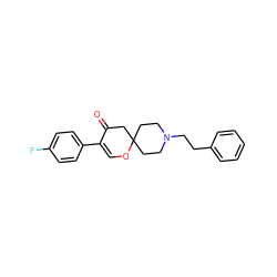 O=C1CC2(CCN(CCc3ccccc3)CC2)OC=C1c1ccc(F)cc1 ZINC000026296063