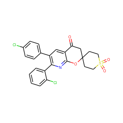 O=C1CC2(CCS(=O)(=O)CC2)Oc2nc(-c3ccccc3Cl)c(-c3ccc(Cl)cc3)cc21 ZINC000049112763