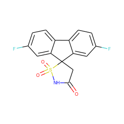 O=C1CC2(c3cc(F)ccc3-c3ccc(F)cc32)S(=O)(=O)N1 ZINC000013446562