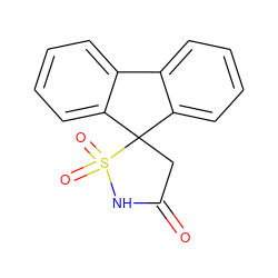 O=C1CC2(c3ccccc3-c3ccccc32)S(=O)(=O)N1 ZINC000013446547