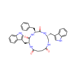 O=C1CCC(=O)N[C@@H](Cc2c[nH]c3ccccc23)C(=O)N[C@@H](Cc2ccccc2)C(=O)N[C@H](Cc2c[nH]c3ccccc23)CN1 ZINC000027086591