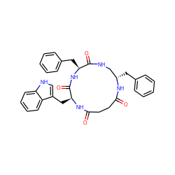 O=C1CCC(=O)N[C@@H](Cc2c[nH]c3ccccc23)C(=O)N[C@@H](Cc2ccccc2)C(=O)NC[C@H](Cc2ccccc2)N1 ZINC000027326085