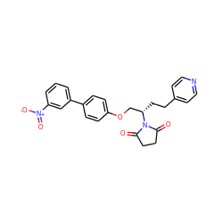 O=C1CCC(=O)N1[C@@H](CCc1ccncc1)COc1ccc(-c2cccc([N+](=O)[O-])c2)cc1 ZINC000013587485