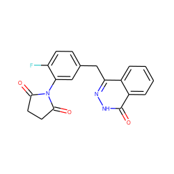 O=C1CCC(=O)N1c1cc(Cc2n[nH]c(=O)c3ccccc23)ccc1F ZINC000003819362