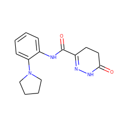 O=C1CCC(C(=O)Nc2ccccc2N2CCCC2)=NN1 ZINC000006820650