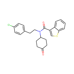 O=C1CCC(N(CCc2ccc(Cl)cc2)C(=O)c2csc3ccccc23)CC1 ZINC000040421985