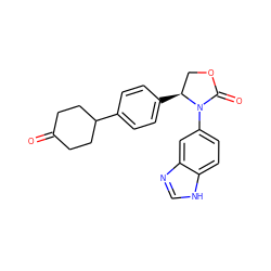 O=C1CCC(c2ccc([C@H]3COC(=O)N3c3ccc4[nH]cnc4c3)cc2)CC1 ZINC000116829000