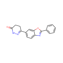 O=C1CCC(c2ccc3nc(-c4ccccc4)oc3c2)=NN1 ZINC000169154896