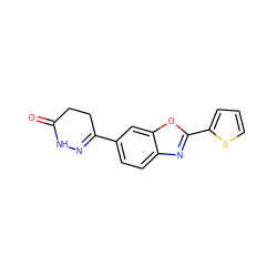 O=C1CCC(c2ccc3nc(-c4cccs4)oc3c2)=NN1 ZINC000139370413