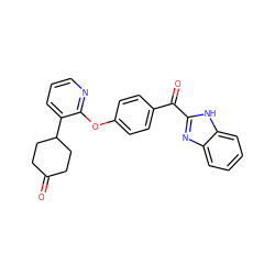 O=C1CCC(c2cccnc2Oc2ccc(C(=O)c3nc4ccccc4[nH]3)cc2)CC1 ZINC000115805633