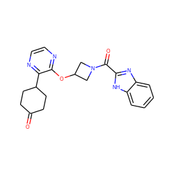 O=C1CCC(c2nccnc2OC2CN(C(=O)c3nc4ccccc4[nH]3)C2)CC1 ZINC000096168890