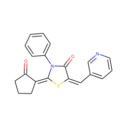 O=C1CCC/C1=c1\s/c(=C/c2cccnc2)c(=O)n1-c1ccccc1 ZINC000102777021