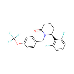 O=C1CCC[C@@H](c2c(F)cccc2F)N1Cc1ccc(OC(F)(F)F)cc1 ZINC000167555620