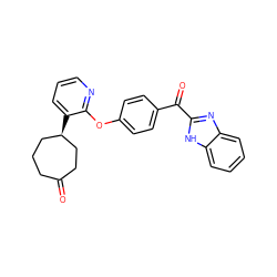 O=C1CCC[C@@H](c2cccnc2Oc2ccc(C(=O)c3nc4ccccc4[nH]3)cc2)CC1 ZINC000148100332