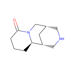 O=C1CCC[C@@H]2[C@H]3CNC[C@H](C3)CN12 ZINC000028537566