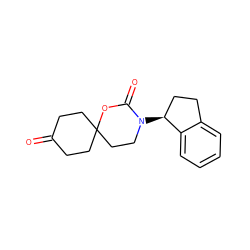 O=C1CCC2(CC1)CCN([C@H]1CCc3ccccc31)C(=O)O2 ZINC000146078466