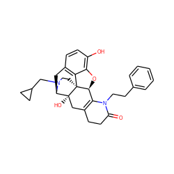 O=C1CCC2=C([C@@H]3Oc4c(O)ccc5c4[C@@]34CCN(CC3CC3)[C@H](C5)[C@]4(O)C2)N1CCc1ccccc1 ZINC000299838863