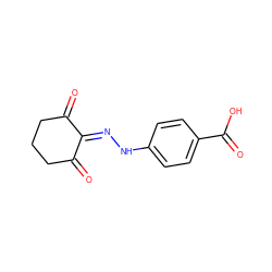 O=C1CCCC(=O)C1=NNc1ccc(C(=O)O)cc1 ZINC000000087707