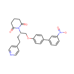 O=C1CCCC(=O)N1[C@@H](CCc1ccncc1)COc1ccc(-c2cccc([N+](=O)[O-])c2)cc1 ZINC000013587487