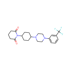 O=C1CCCC(=O)N1C1CCC(N2CCN(c3cccc(C(F)(F)F)c3)CC2)CC1 ZINC000028876254