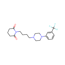 O=C1CCCC(=O)N1CCCCN1CCN(c2cccc(C(F)(F)F)c2)CC1 ZINC000028876249