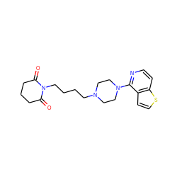 O=C1CCCC(=O)N1CCCCN1CCN(c2nccc3sccc23)CC1 ZINC000034186872