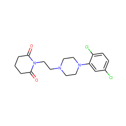 O=C1CCCC(=O)N1CCN1CCN(c2cc(Cl)ccc2Cl)CC1 ZINC000013560176