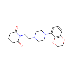 O=C1CCCC(=O)N1CCN1CCN(c2cccc3c2OCCO3)CC1 ZINC000013743930