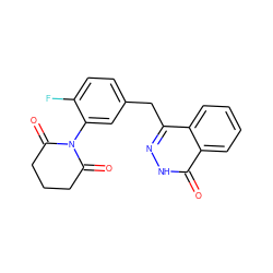 O=C1CCCC(=O)N1c1cc(Cc2n[nH]c(=O)c3ccccc23)ccc1F ZINC000028524745