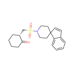 O=C1CCCC[C@@H]1CS(=O)(=O)N1CCC2(C=Cc3ccccc32)CC1 ZINC000013728251