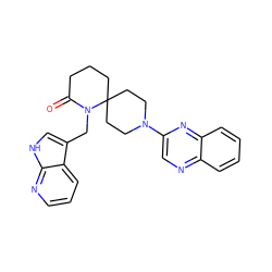 O=C1CCCC2(CCN(c3cnc4ccccc4n3)CC2)N1Cc1c[nH]c2ncccc12 ZINC000096173179