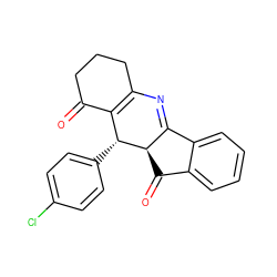 O=C1CCCC2=C1[C@@H](c1ccc(Cl)cc1)[C@@H]1C(=O)c3ccccc3C1=N2 ZINC000004618343