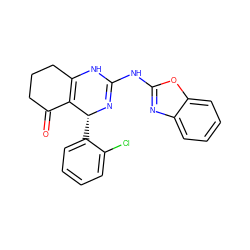 O=C1CCCC2=C1[C@@H](c1ccccc1Cl)N=C(Nc1nc3ccccc3o1)N2 ZINC000064705088