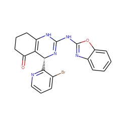 O=C1CCCC2=C1[C@@H](c1ncccc1Br)N=C(Nc1nc3ccccc3o1)N2 ZINC000139364474