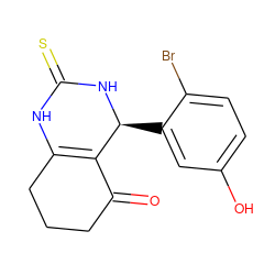 O=C1CCCC2=C1[C@H](c1cc(O)ccc1Br)NC(=S)N2 ZINC000095602456