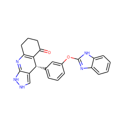 O=C1CCCC2=C1[C@H](c1cccc(Oc3nc4ccccc4[nH]3)c1)C1=CNNC1=N2 ZINC000204758059