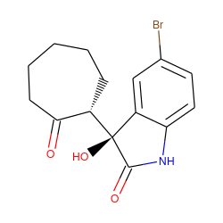 O=C1CCCCC[C@@H]1[C@@]1(O)C(=O)Nc2ccc(Br)cc21 ZINC000000136689