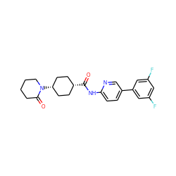 O=C1CCCCN1[C@H]1CC[C@@H](C(=O)Nc2ccc(-c3cc(F)cc(F)c3)cn2)CC1 ZINC000261087137