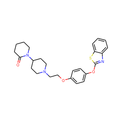 O=C1CCCCN1C1CCN(CCOc2ccc(Oc3nc4ccccc4s3)cc2)CC1 ZINC000034480730